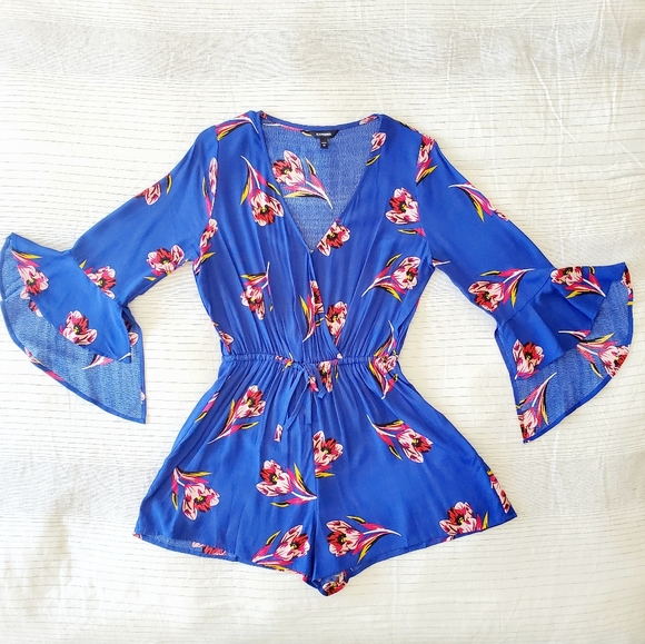 Blue Express Floral Romper - Picture 2 of 7
